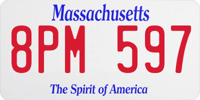 MA license plate 8PM597
