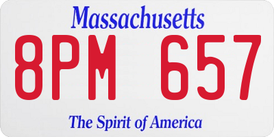MA license plate 8PM657