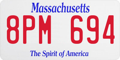 MA license plate 8PM694