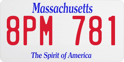 MA license plate 8PM781