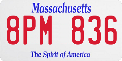 MA license plate 8PM836