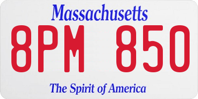 MA license plate 8PM850