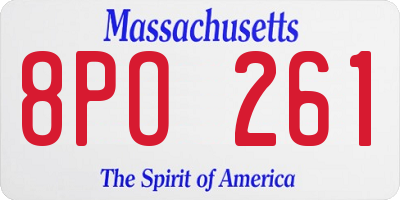 MA license plate 8PO261