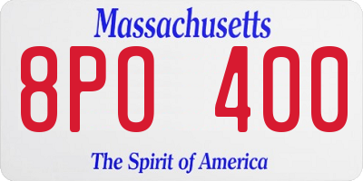 MA license plate 8PO400