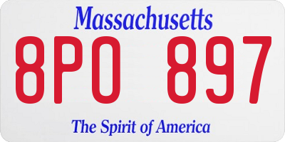 MA license plate 8PO897