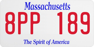 MA license plate 8PP189