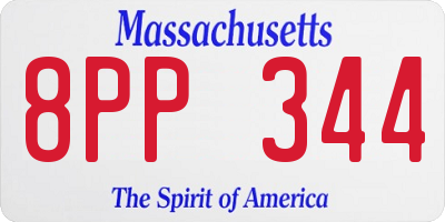 MA license plate 8PP344