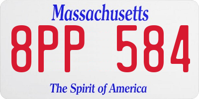 MA license plate 8PP584