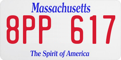 MA license plate 8PP617