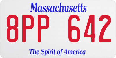 MA license plate 8PP642