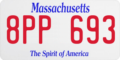 MA license plate 8PP693