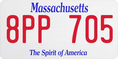 MA license plate 8PP705