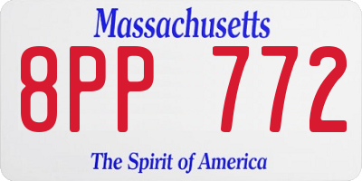 MA license plate 8PP772