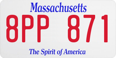 MA license plate 8PP871