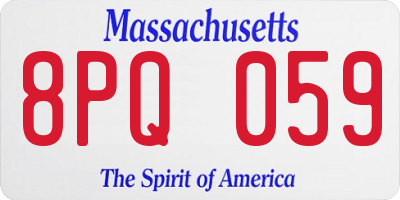 MA license plate 8PQ059