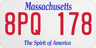 MA license plate 8PQ178