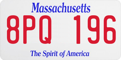 MA license plate 8PQ196