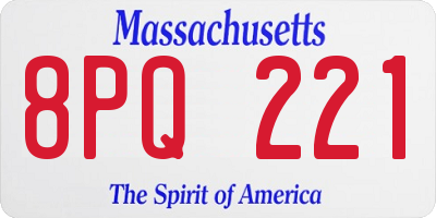 MA license plate 8PQ221