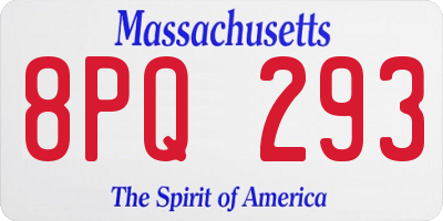 MA license plate 8PQ293