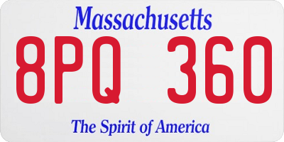 MA license plate 8PQ360