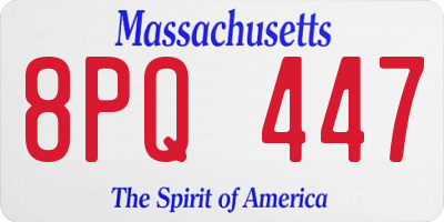 MA license plate 8PQ447