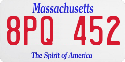 MA license plate 8PQ452