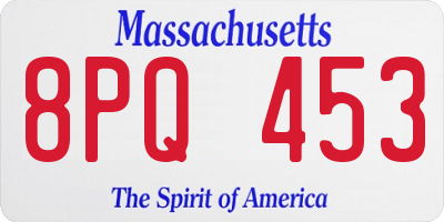 MA license plate 8PQ453