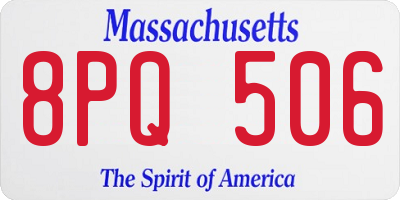 MA license plate 8PQ506