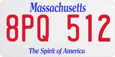 MA license plate 8PQ512
