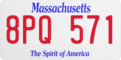 MA license plate 8PQ571