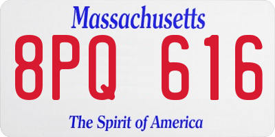 MA license plate 8PQ616