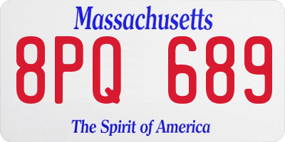 MA license plate 8PQ689
