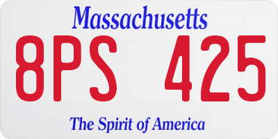 MA license plate 8PS425