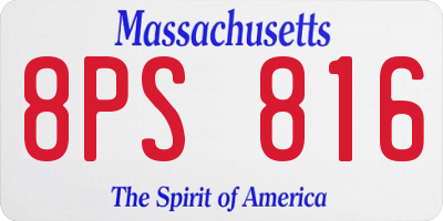 MA license plate 8PS816