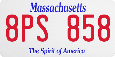 MA license plate 8PS858