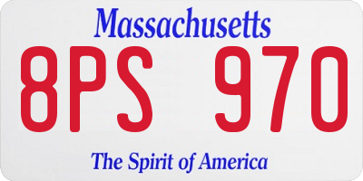 MA license plate 8PS970