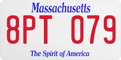 MA license plate 8PT079