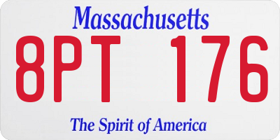 MA license plate 8PT176