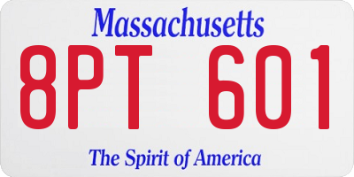 MA license plate 8PT601