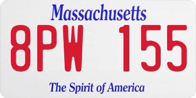 MA license plate 8PW155