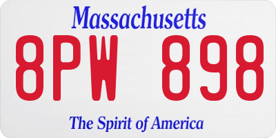 MA license plate 8PW898