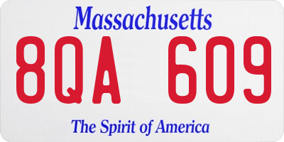MA license plate 8QA609