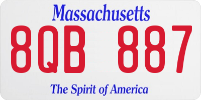 MA license plate 8QB887