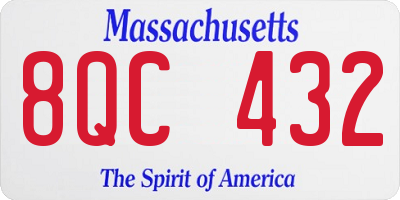 MA license plate 8QC432