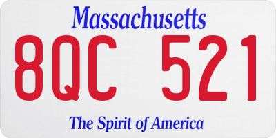 MA license plate 8QC521