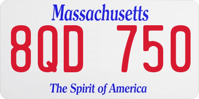 MA license plate 8QD750