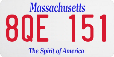 MA license plate 8QE151