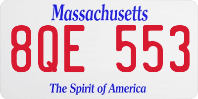 MA license plate 8QE553