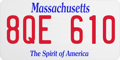 MA license plate 8QE610