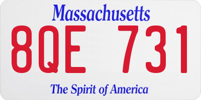 MA license plate 8QE731